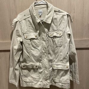 Beige Kenzie‎ Jeans Jacket with Gold Accents